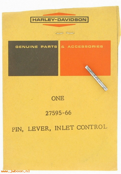   27595-66 (27595-66): Pin,inlet valve lever/Fulcrum pin-NOS-XLH,XLCH 66-71.FL 67-70.KR