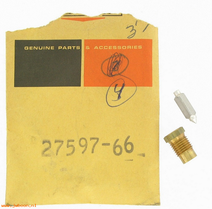   27597-66 (27597-66 / 27588-66): Inlet needle/seat - NOS - XLH, XLCH 1966
