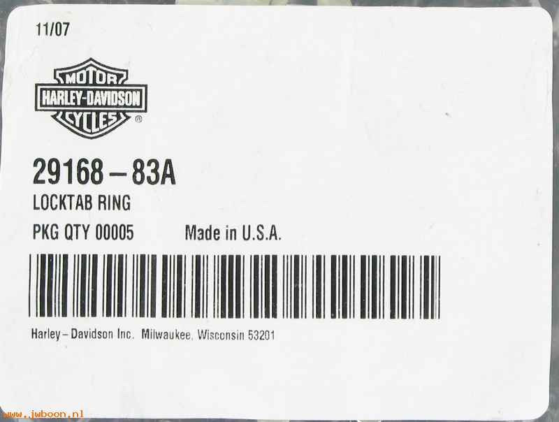   29168-83A.5pack (29168-83A): Lock plates,air cleaner (5) - NOS - XL L84-85. FLT, FX's '84-'85
