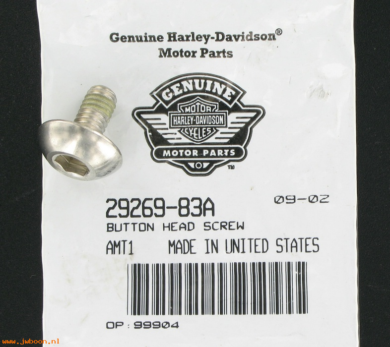   29269-83A (29269-83A): Button head screw, 8" round air cleaner cover - NOS