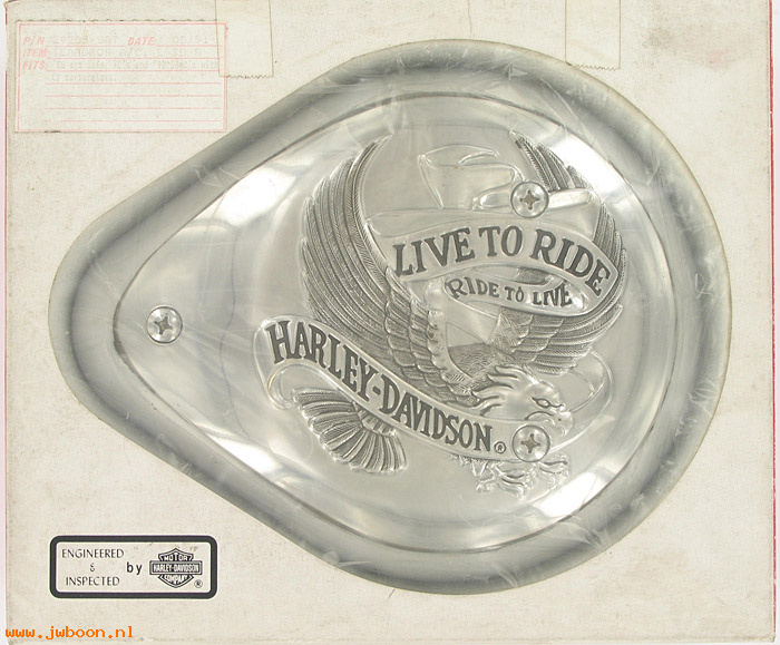   29285-88T (29285-88T): Tear drop air cleaner "Live to Ride" - Eagle Iron - NOS - XL. EVO