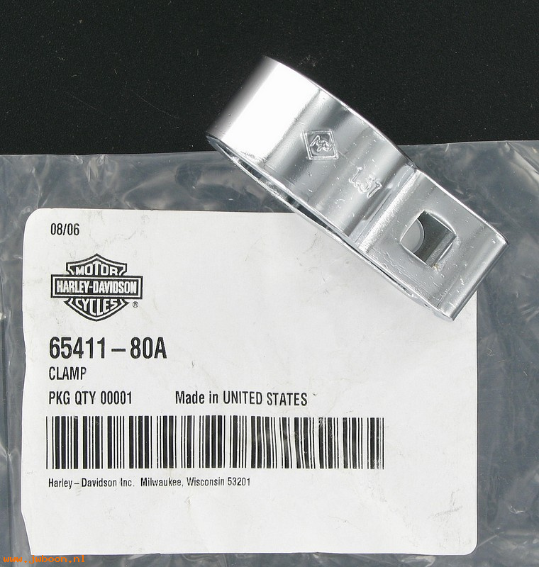   65411-80A (65411-80A): Clamp, cross-over exhaust - NOS - FLHS-80 L81-84.FXWG,FXSB 80-84