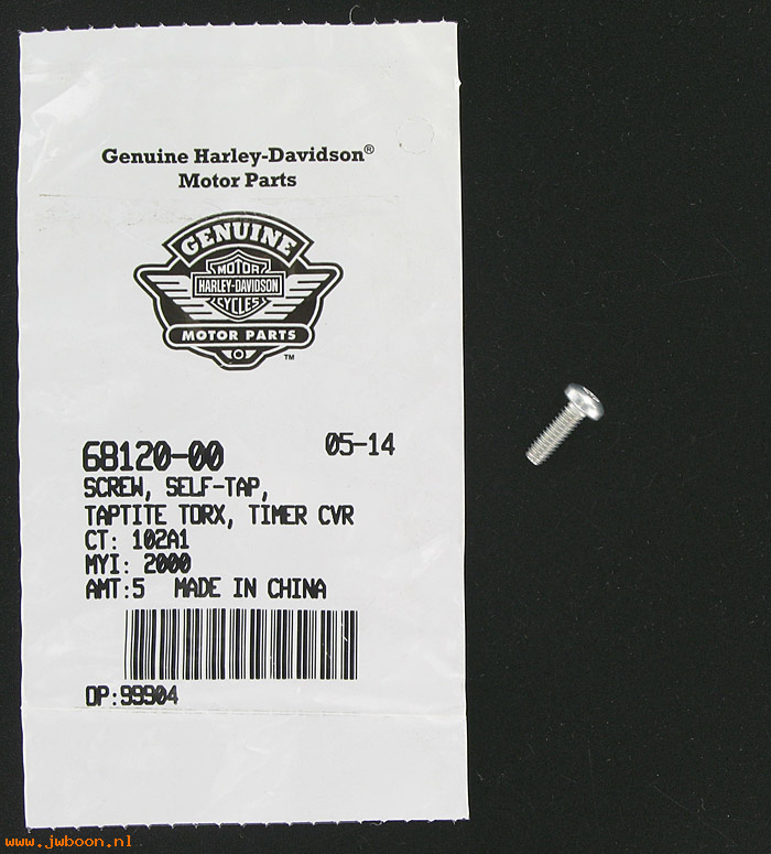   68120-00 (68120-00): Screw, self tapping, taptite Torx - timer cover - NOS - Twin Cam