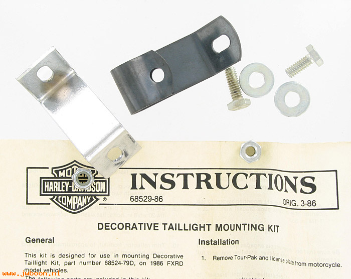   68529-86 (68529-86): Mounting kit-decorative tail light - NOS - FXRD 1986, Super Glide