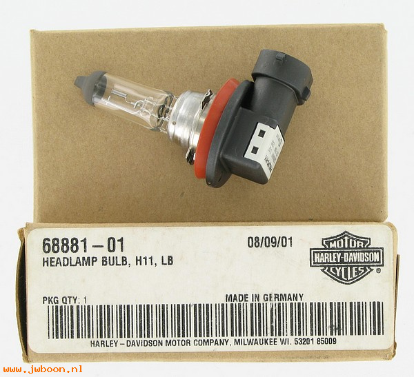   68881-01 (68881-01): Headlamp bulb, low beam    H11 - NOS - V-rod. VRSCA, VRSCR, FXD
