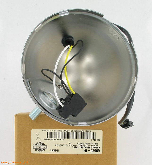   69620-04 (69620-04 / 69628-04): Headlamp housing kit - NOS - Sportster XL, FXD/L, Dyna Low Rider