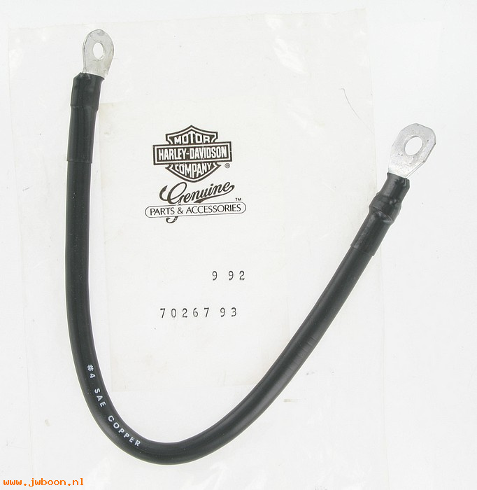   70267-93 (70267-93): Battery cable - NOS - FLHT, FLHTP 93-94, Electra Glide, Police