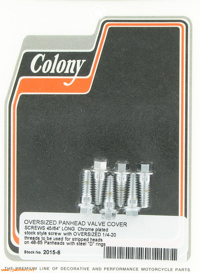 C 2015-6 (    3565W): Oversize Panhead valve cover screws, 1/4"-20,  EL,FL,FLH '48-'65