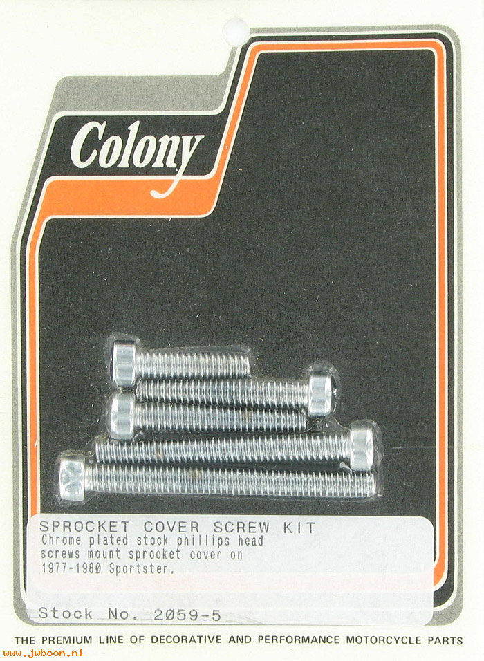 C 2059-5 (): Sprocket cover screw kit, Phillips head - Ironhead XL '77-'80