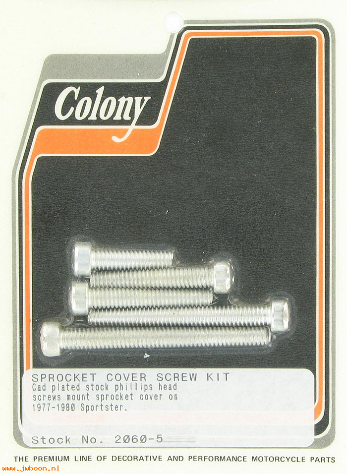 C 2060-5 (): Sprocket cover screw kit, Phillips head - Ironhead XL '77-'80