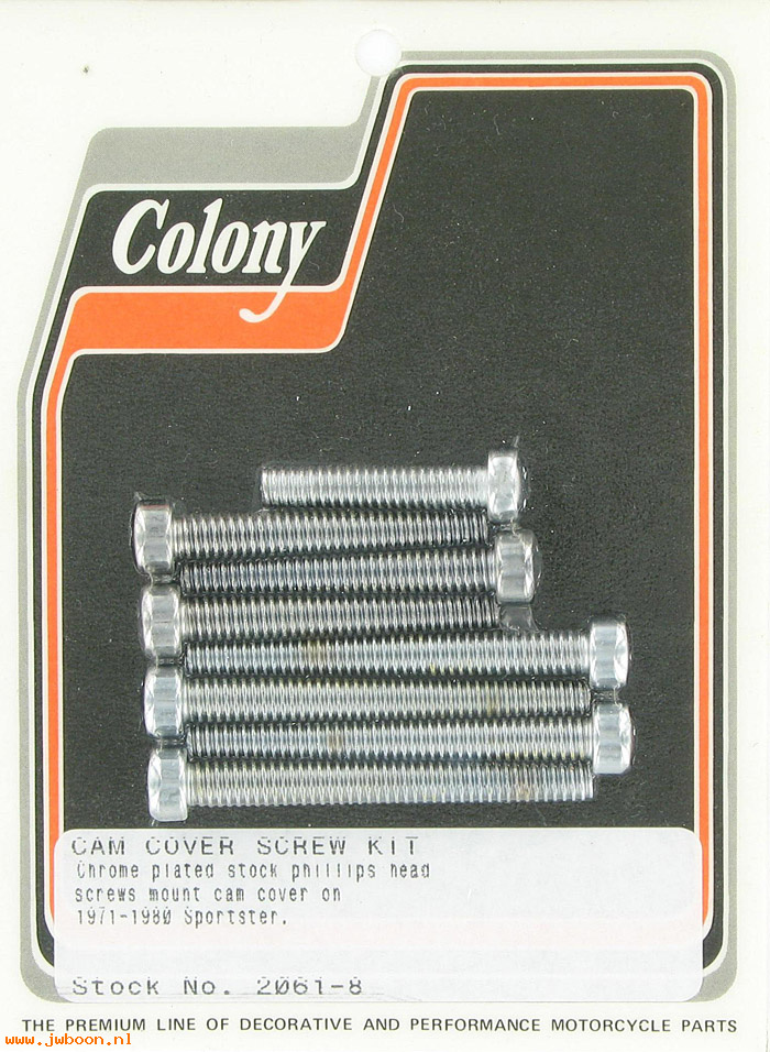 C 2061-8 (): Cam cover screw kit, Phillips head - Ironhead XL '71-'80,in stock