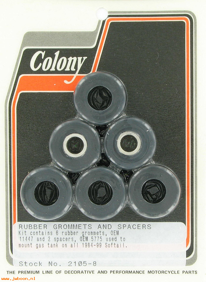 C 2105-8 (   11447 / 5775): Gas tank rubber grommets and spacers - Softails '84-'99, in stock