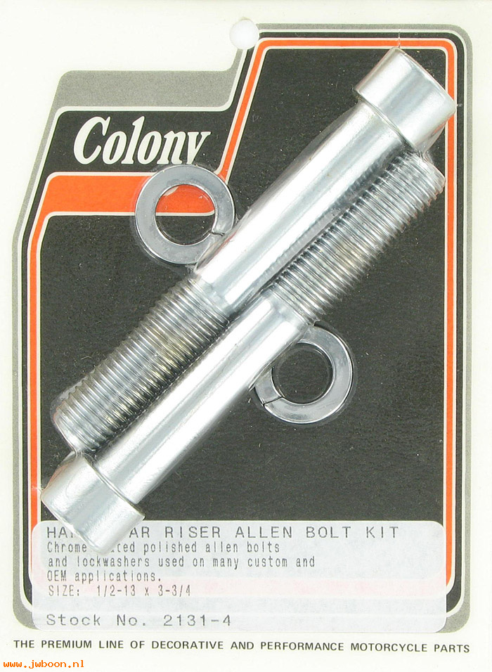 C 2131-4 (): Handlebar riser bolts 1/2"-13 x 3 3/4", Allen, in stock
