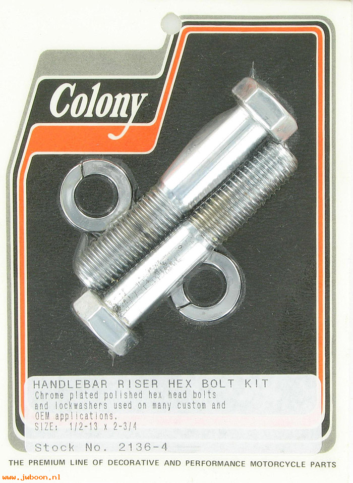 C 2136-4 (): Handlebar riser bolts 1/2"-13 x 2 3/4", Allen, in stock