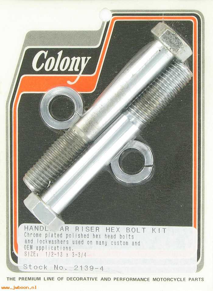 C 2139-4 (): Handlebar riser bolts 1/2"-13 x 3 3/4", Allen, in stock