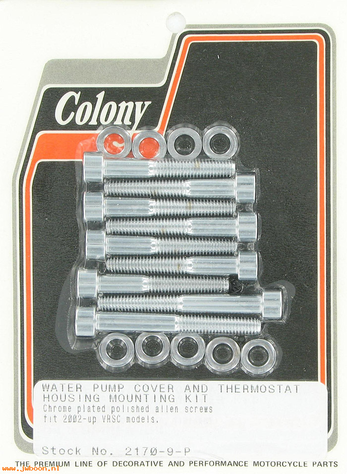 C 2170-9-P (): Waterpump cover & thermostat hsg mtg.kit - pol Allen screws,V-rod