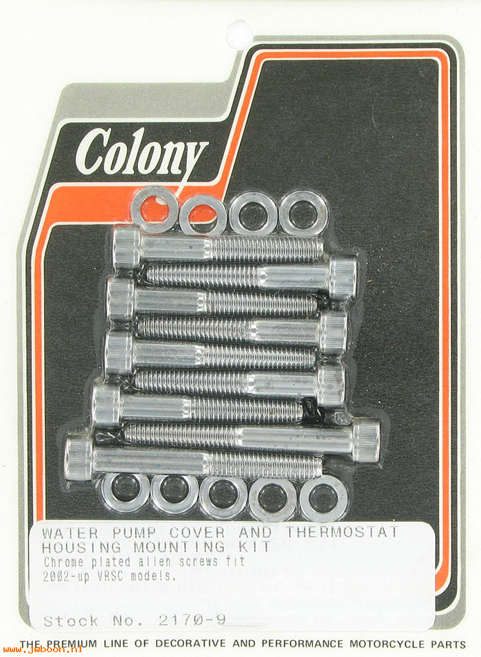C 2170-9 (): Waterpump cover & thermostat housing mtg.kit - Allen screws,V-rod