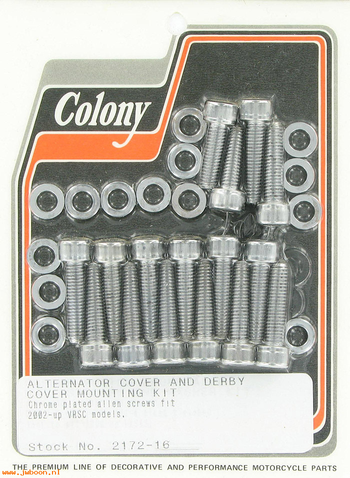 C 2172-16 (): Alternator cover & derby cover mtg. kit - Allen screws - V-rod