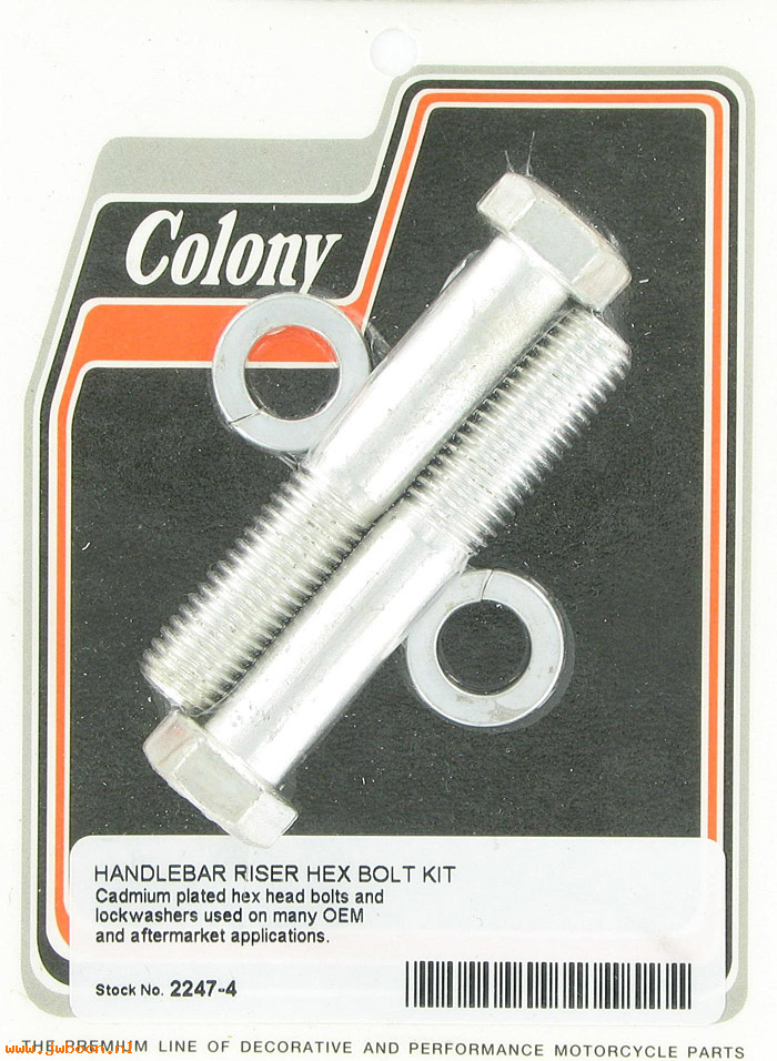 C 2247-4 (): Handlebar riser hex bolt kit - 1/2"-13 x 3"  in stock