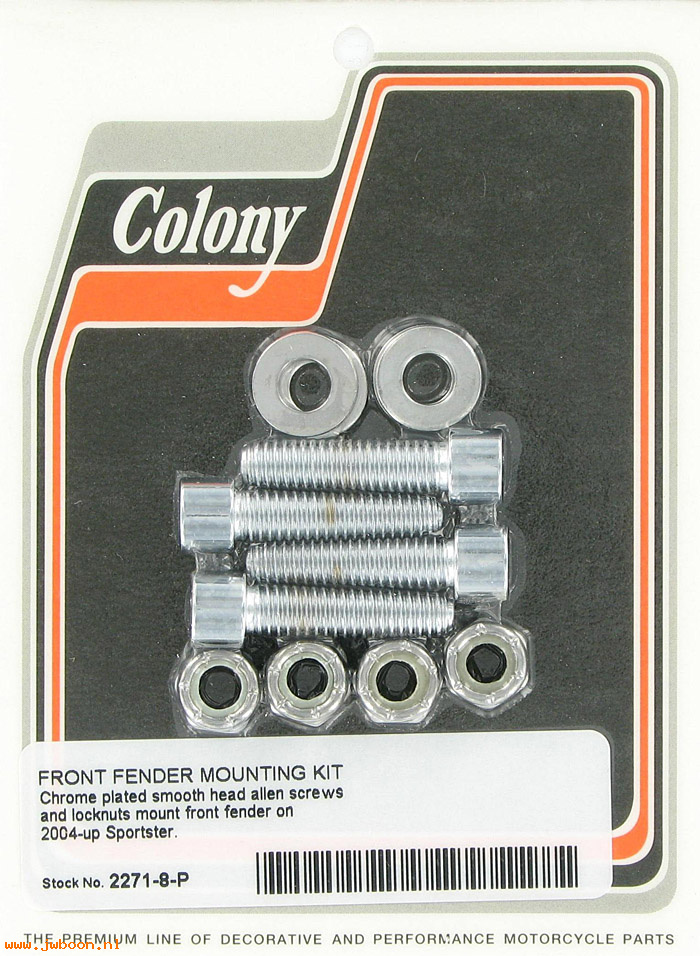 C 2271-8-P (): Front fender mounting kit - smooth head Allen screws&locknuts-XLs