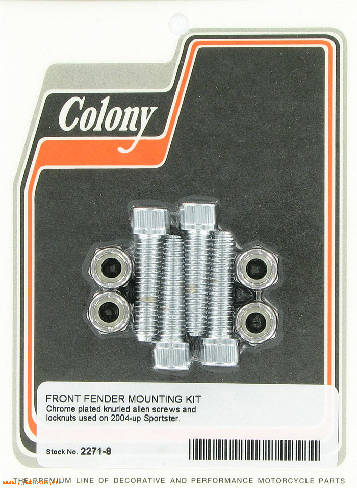 C 2271-8 (): Front fender mounting kit - knurled Allen screws & locknuts-XL's
