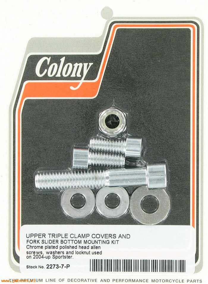 C 2273-7-P (): Upper triple clamp covers & fork slider bottom mtg kit, smooth-XL