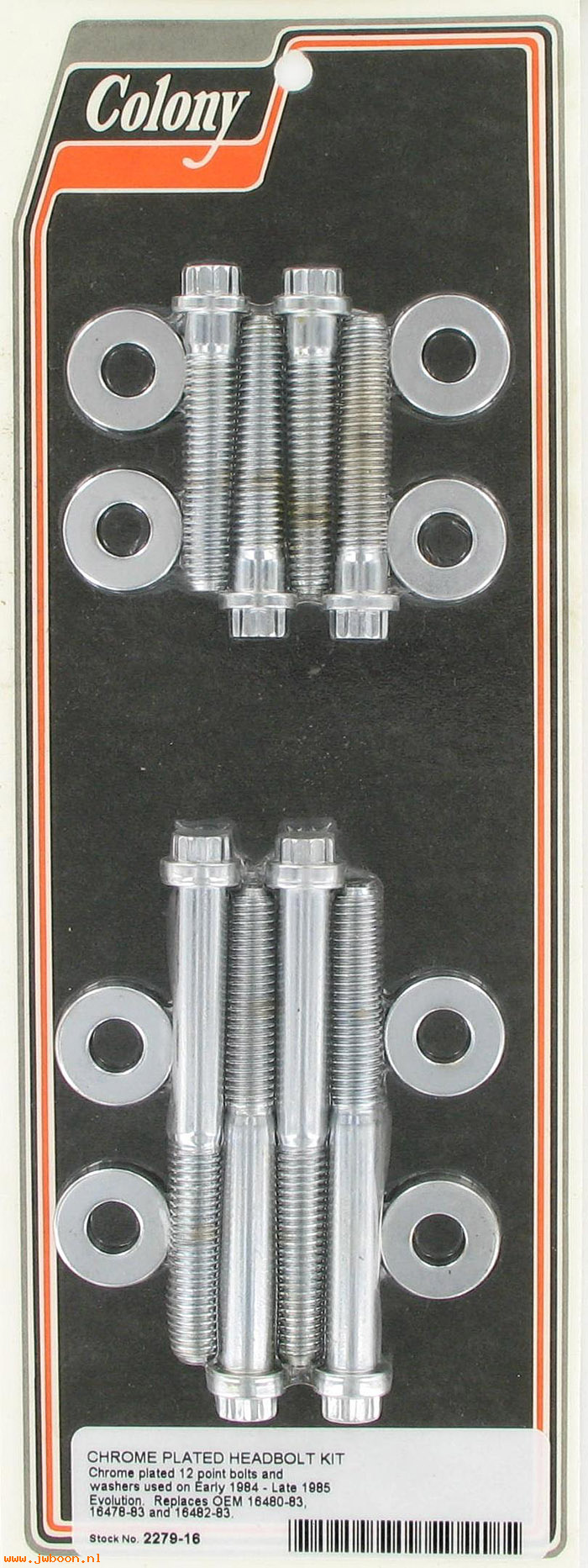 C 2279-16 (16480-83): Head bolt & washer kit - 12 point - Evo 1340cc early'84-late'85