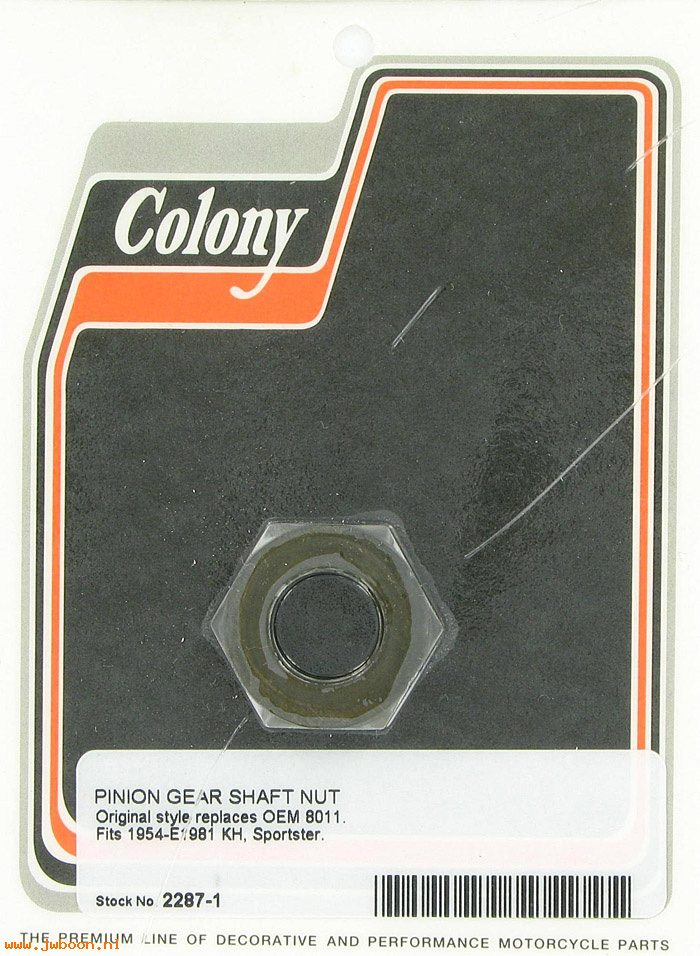 C 2287-1 (    8011): Nut - pinion gear shaft - KH, Ironhead XL '54-e'81, in stock