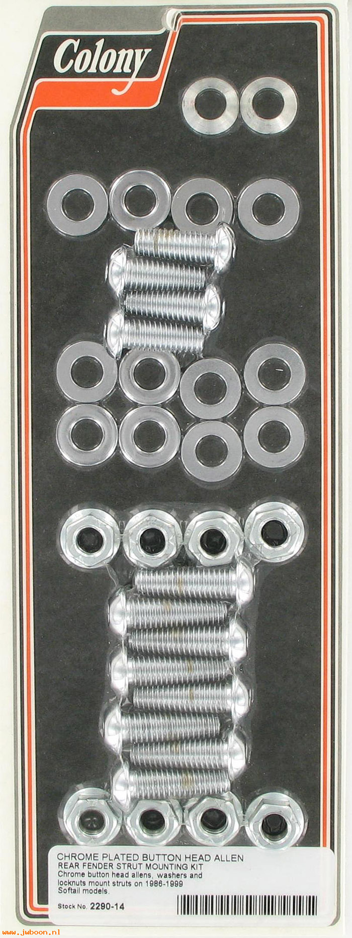 C 2290-14 (): Rear fender strut mounting kit, button head Allen - Softail 86-99