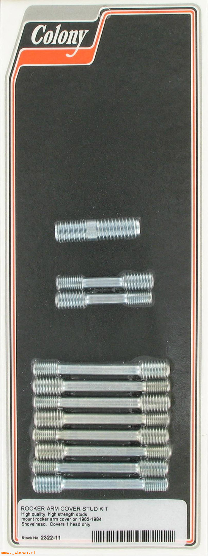 C 2322-11 (17506-66 / 17508-66): Rocker arm cover stud kit - FL's '66-'84, in stock, Colony