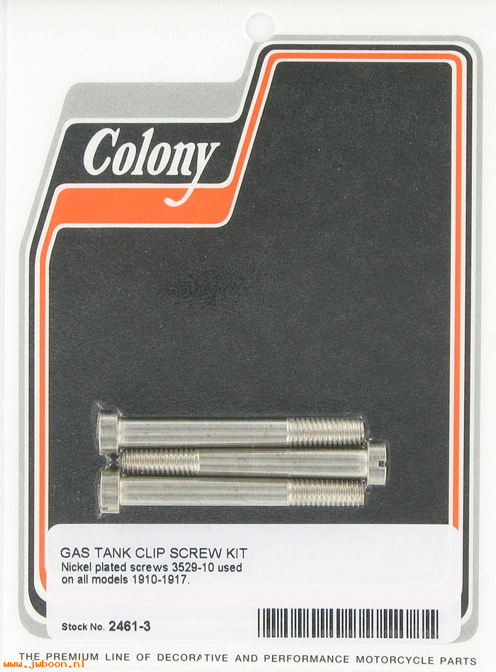 C 2461-3 ( 3529-10): Gas tank clip screw kit - J, F '10-'17, in stock, Colony