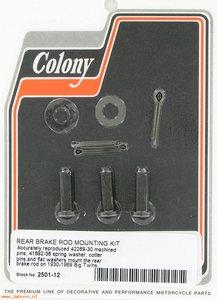 C 2501-12 (42269-30 / 2423-30): Rear brake rod mount kit - VL, UL, EL, FL '30-'69, in stock