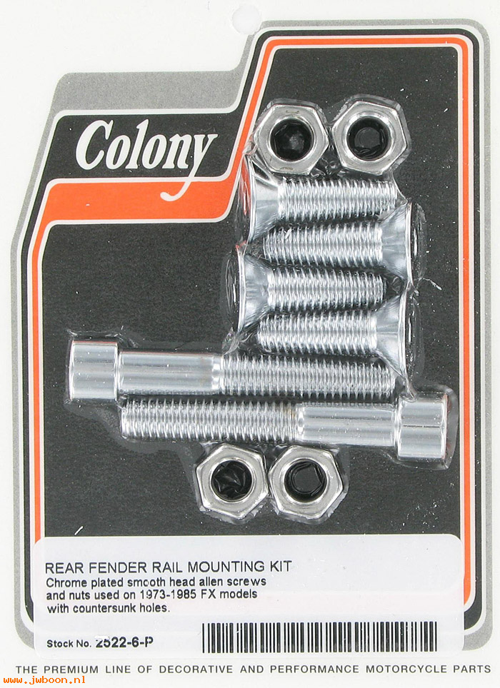 C 2522-6-P (): Rear fender rail mtg kit - Allen smooth head - FX 73-85, in stock