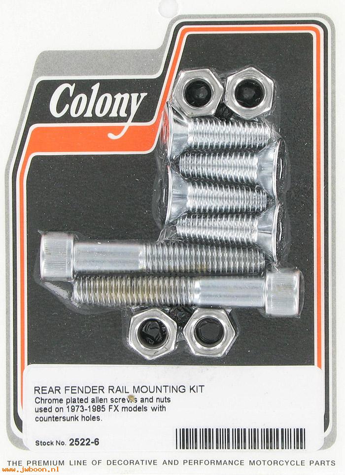 C 2522-6 (): Rear fender rail mounting kit - Allen, in stock - FX '73-'85