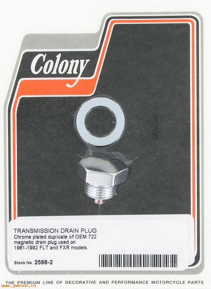 C 2566-2 (     722): Transmission drain plug - FLT, FXR '81-'92, in stock Colony