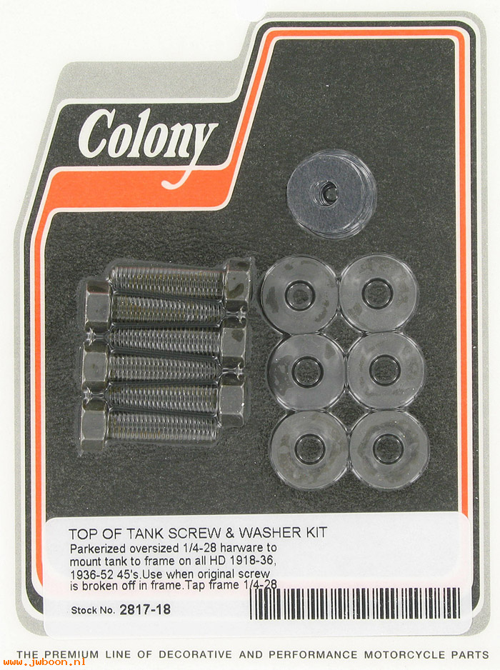C 2817-18 (    3666 / 61820-18): Tank top screw kit (6), oversize 1/4"-28 - All models 18-36.750cc