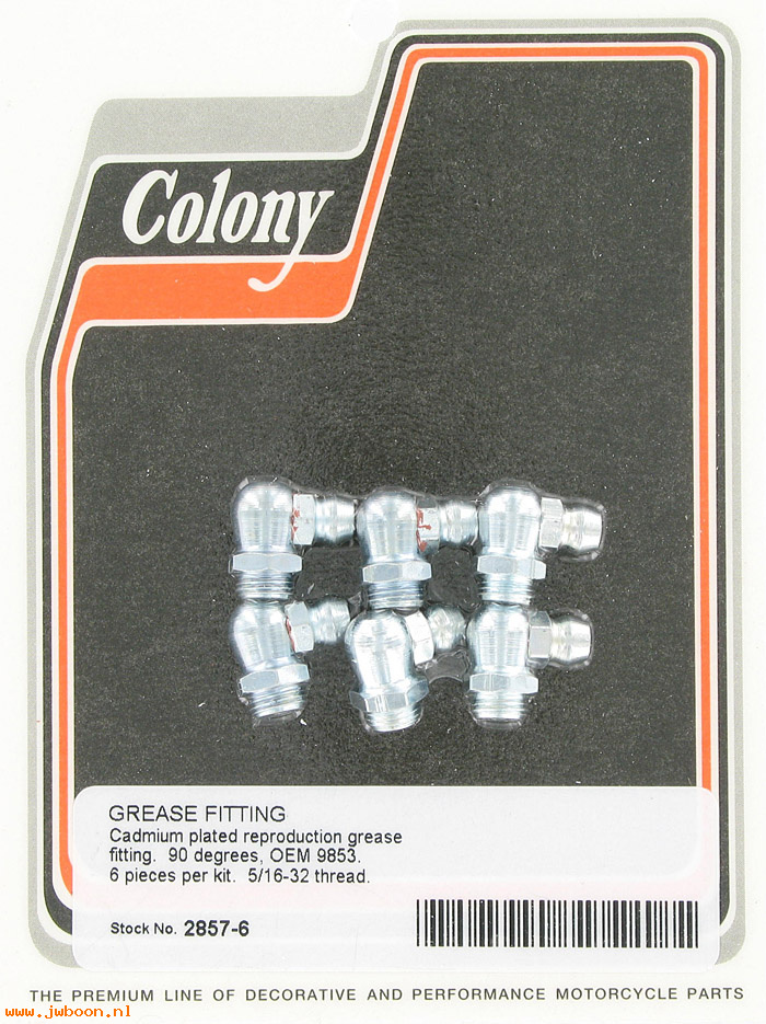 C 2857-6 (    9853 / 0347): Grease nipples / fittings (6) - 90 degree, in stock, Colony