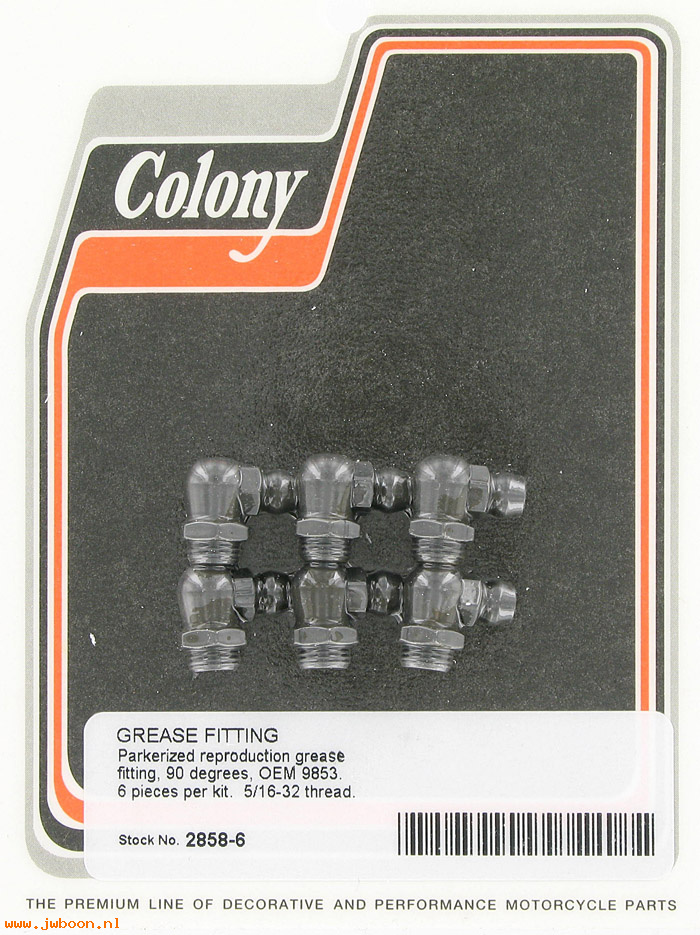 C 2858-6 (    9853 / 0347): Grease nipples / fittings (6) - 90 degree, in stock, Colony