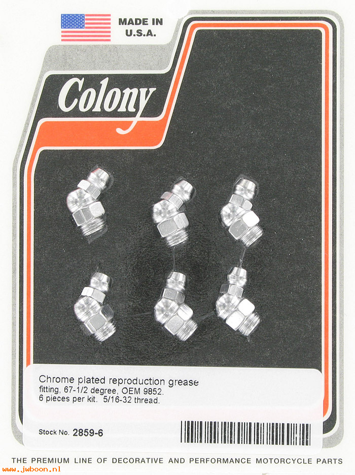 C 2859-6 (    9852 / 0345): Grease nipples / fittings (6) - 67.5 degree, in stock, Colony