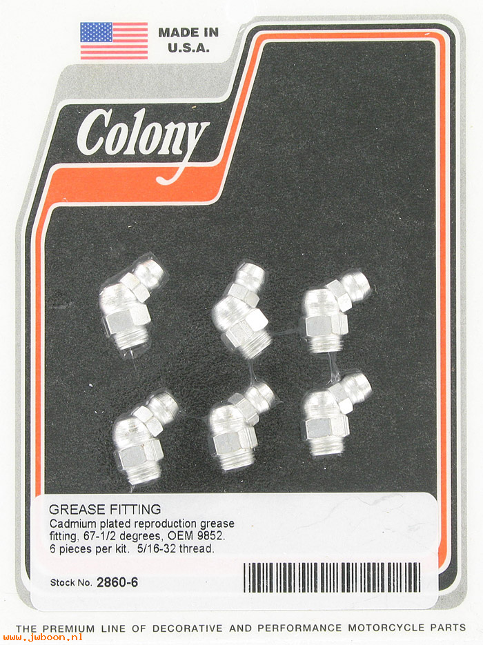 C 2860-6 (    9852 / 0345): Grease nipples / fittings (6) - 67.5 degree, in stock, Colony