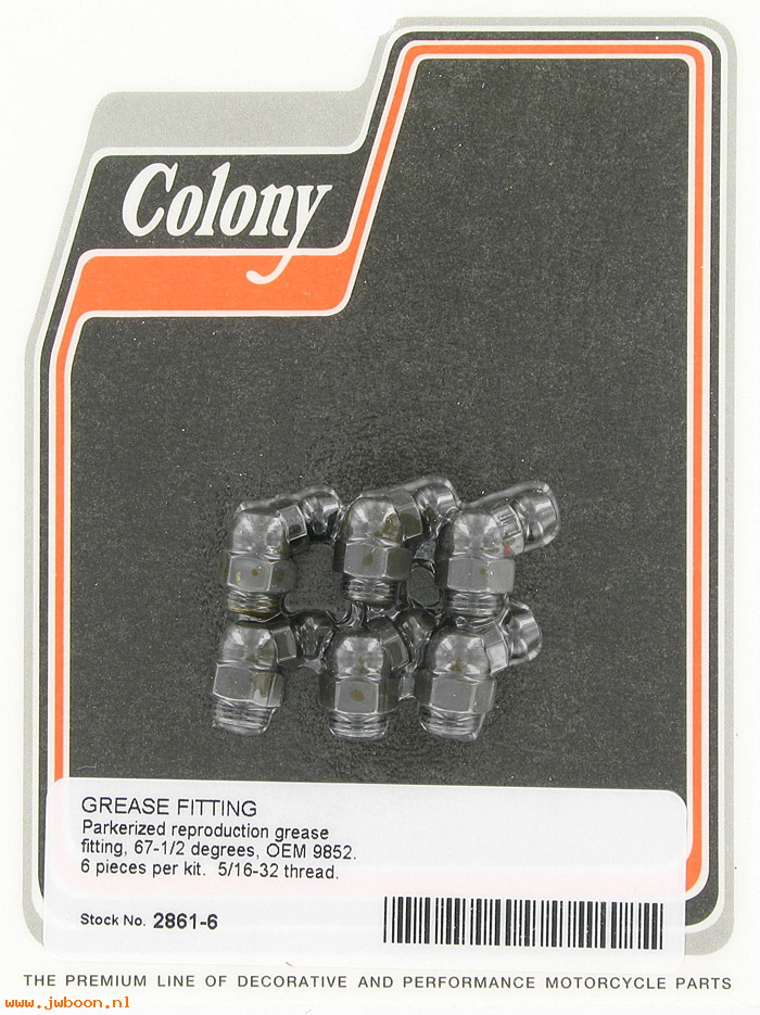C 2861-6 (    9852 / 0345): Grease nipples / fittings (6) - 67.5 degree, in stock, Colony