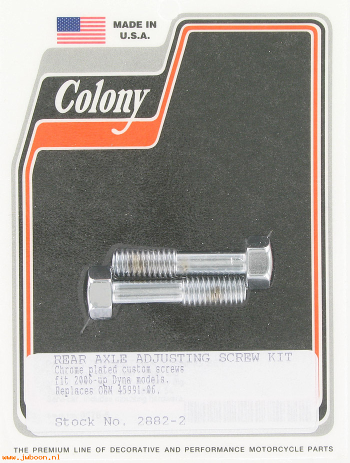 C 2882-2 (45991-06): Rear axle adjusting screw kit, in stock - FXD '06-