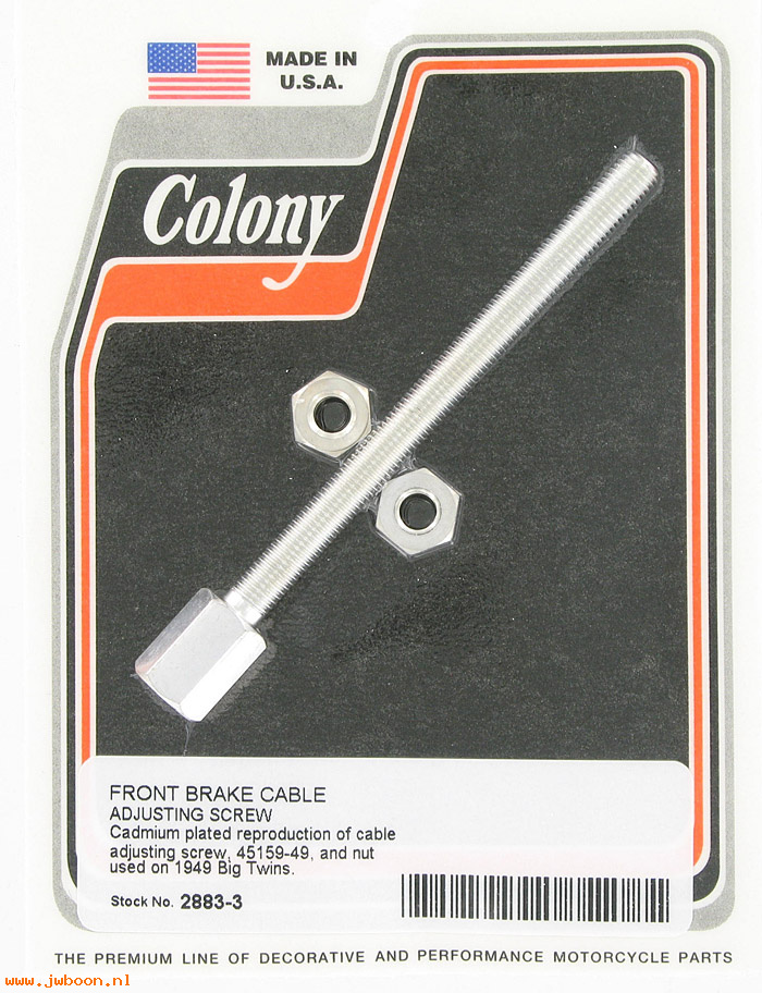 C 2883-3 (45159-49): Front brake cable adjusting screw - Big Twins 1949, in stock
