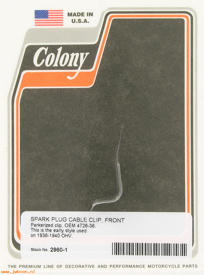 C 2960-1 (    9970 / 4726-36): Spark plug cable clip, early type - Knucklehead '36-'40, in stock