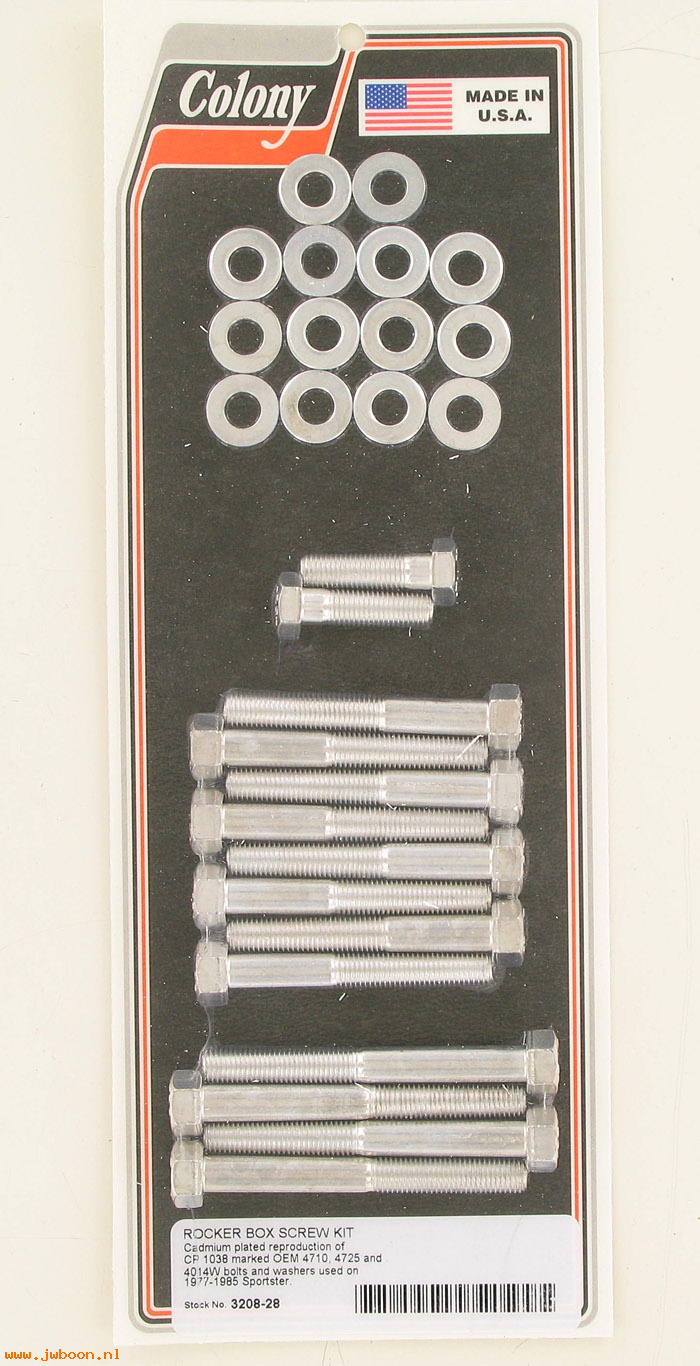C 3208-28 (    3468): Rocker box screw kit, stock - "1038 CP" - XL's '77-'85, in stock