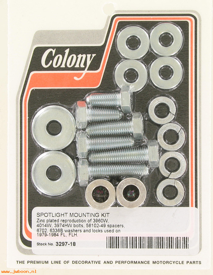 C 3297-18 (): Spotlight mounting kit - FLH '79-'84, in stock, Colony