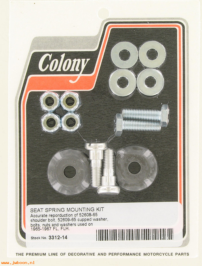 C 3312-14 (52607-65 / 52609-65): Seat spring mount kit - Big Twins FL '65-'67, in stock, Colony