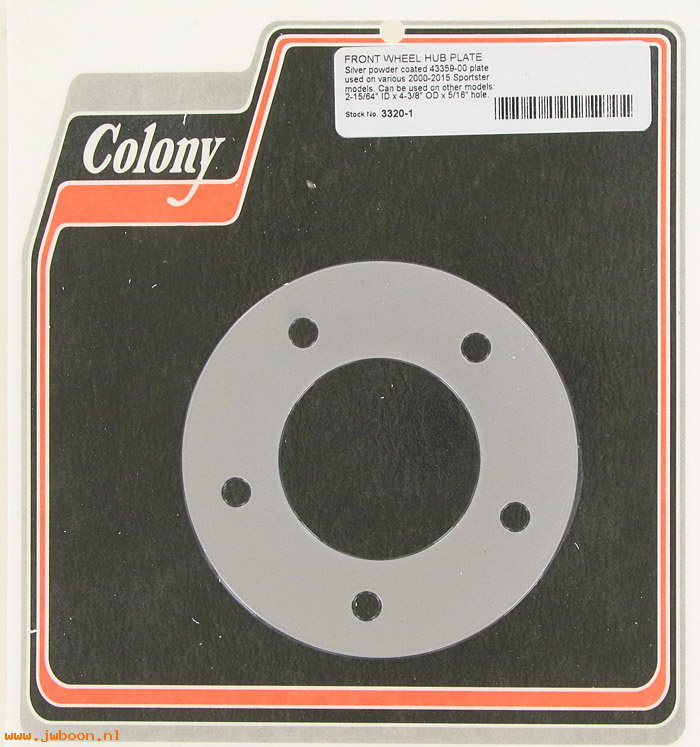 C 3320-1 (43359-00): Front wheel hub plate, in stock, Colony