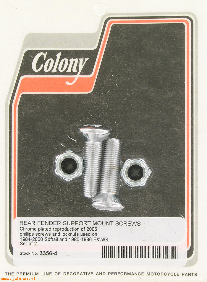 C 3356-4 (    2005): Rear fender support mounting screws-Softail '84-'99. FXWG '80-'86