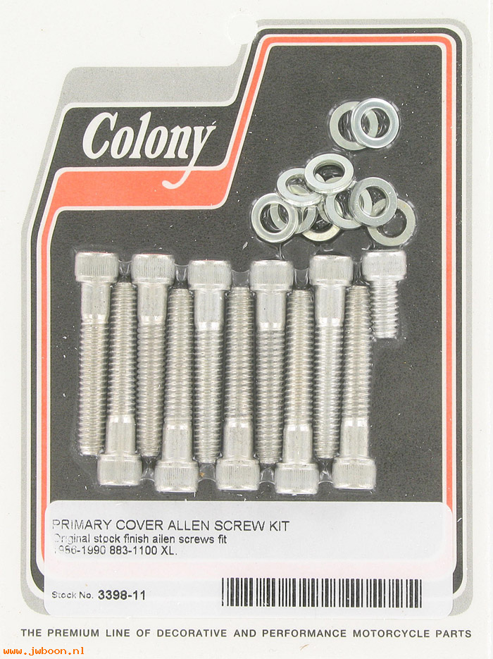 C 3398-11 (): Primary cover screw kit, Allen head - Sportster '86-'90, in stock